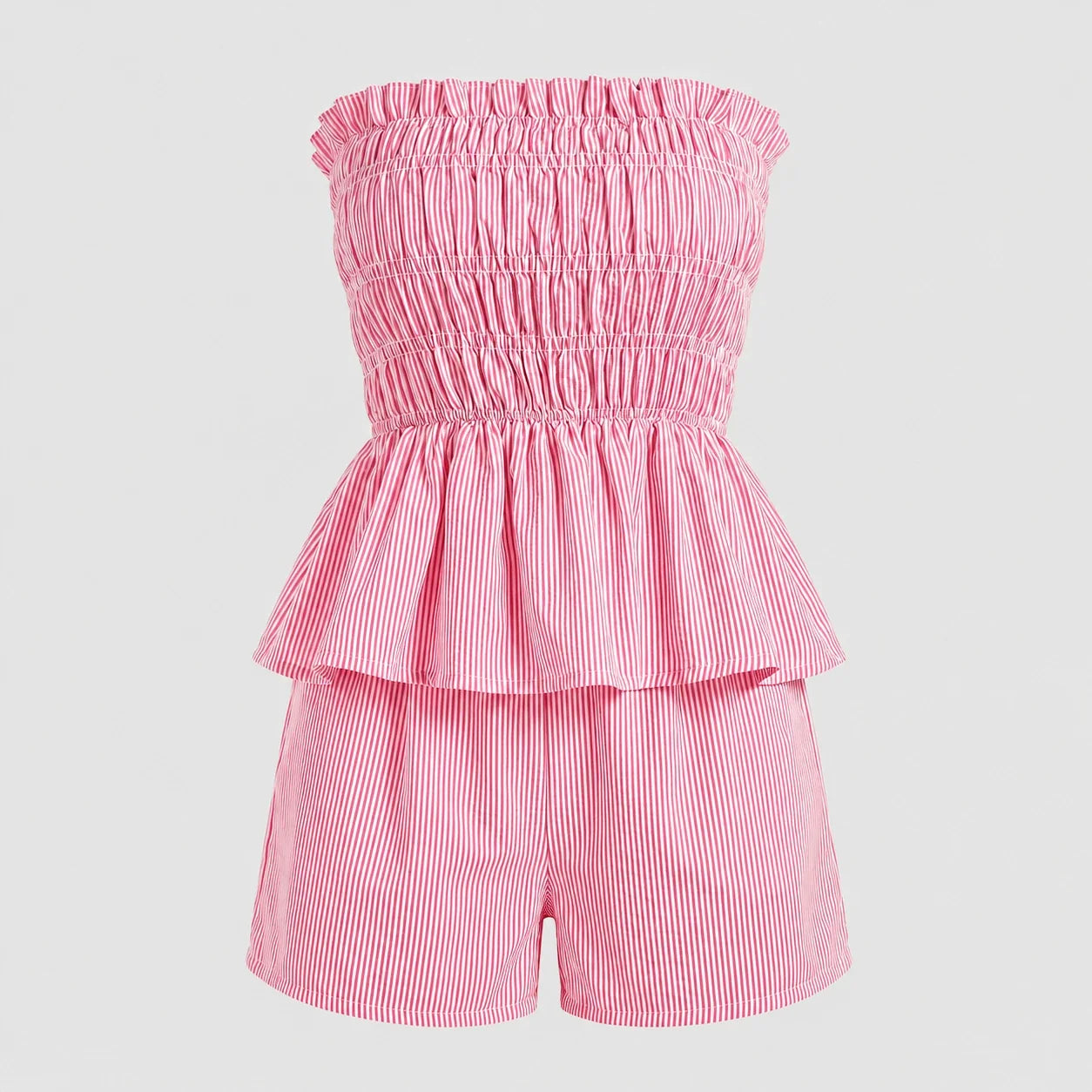 Striped Smocked Short Set WHD0606032