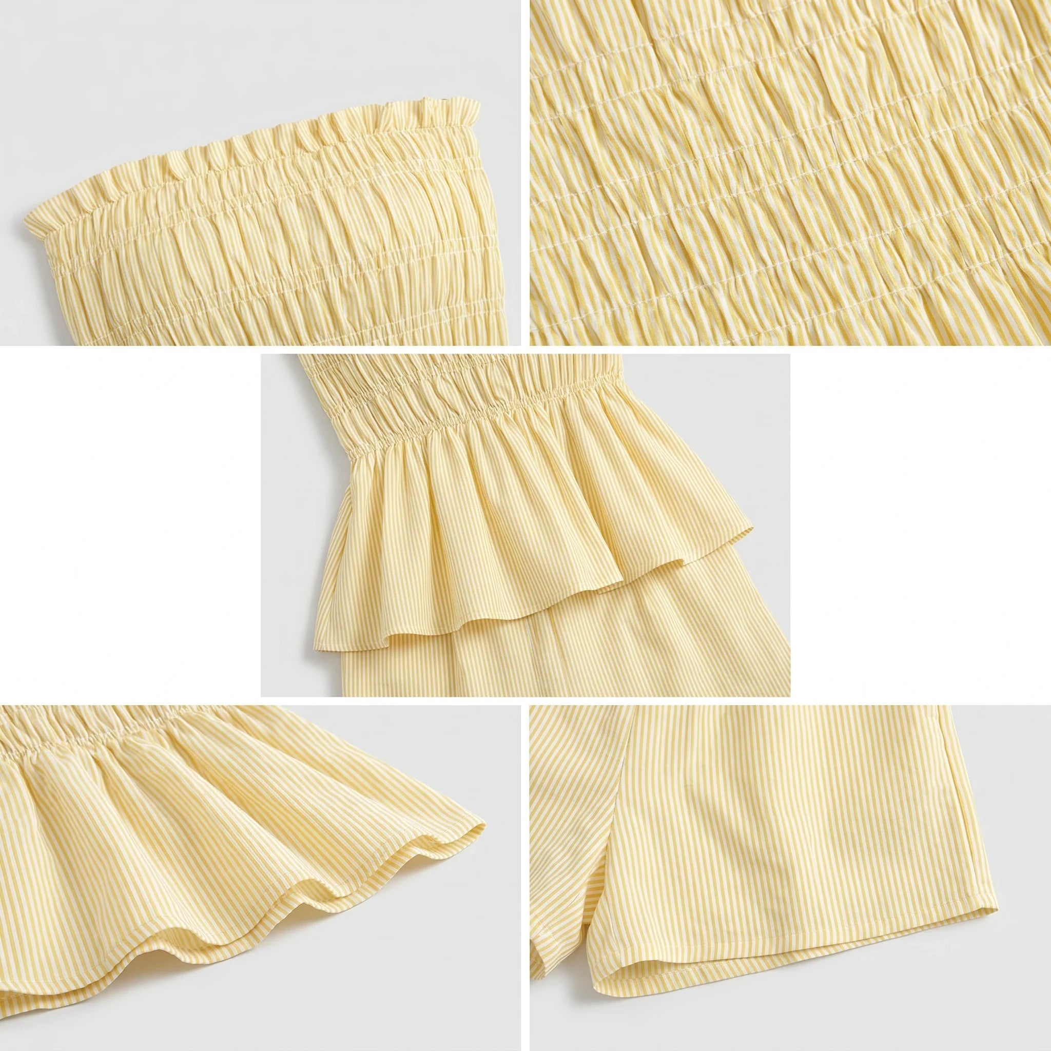 Striped Smocked Short Set WHD0606032