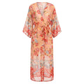 Floral Tie Waist Kimono Cover-Up WHD0606033