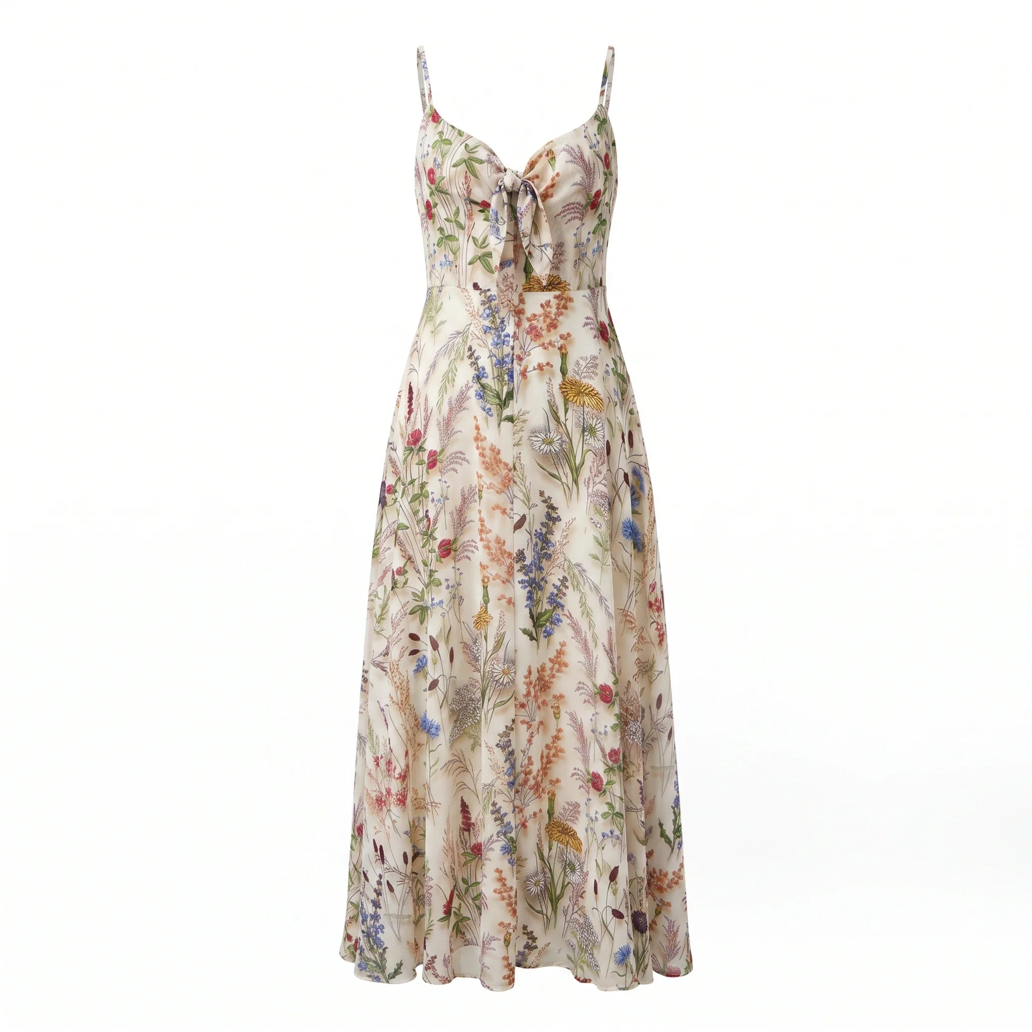 Floral Tie Front Maxi Dress WHD0606037