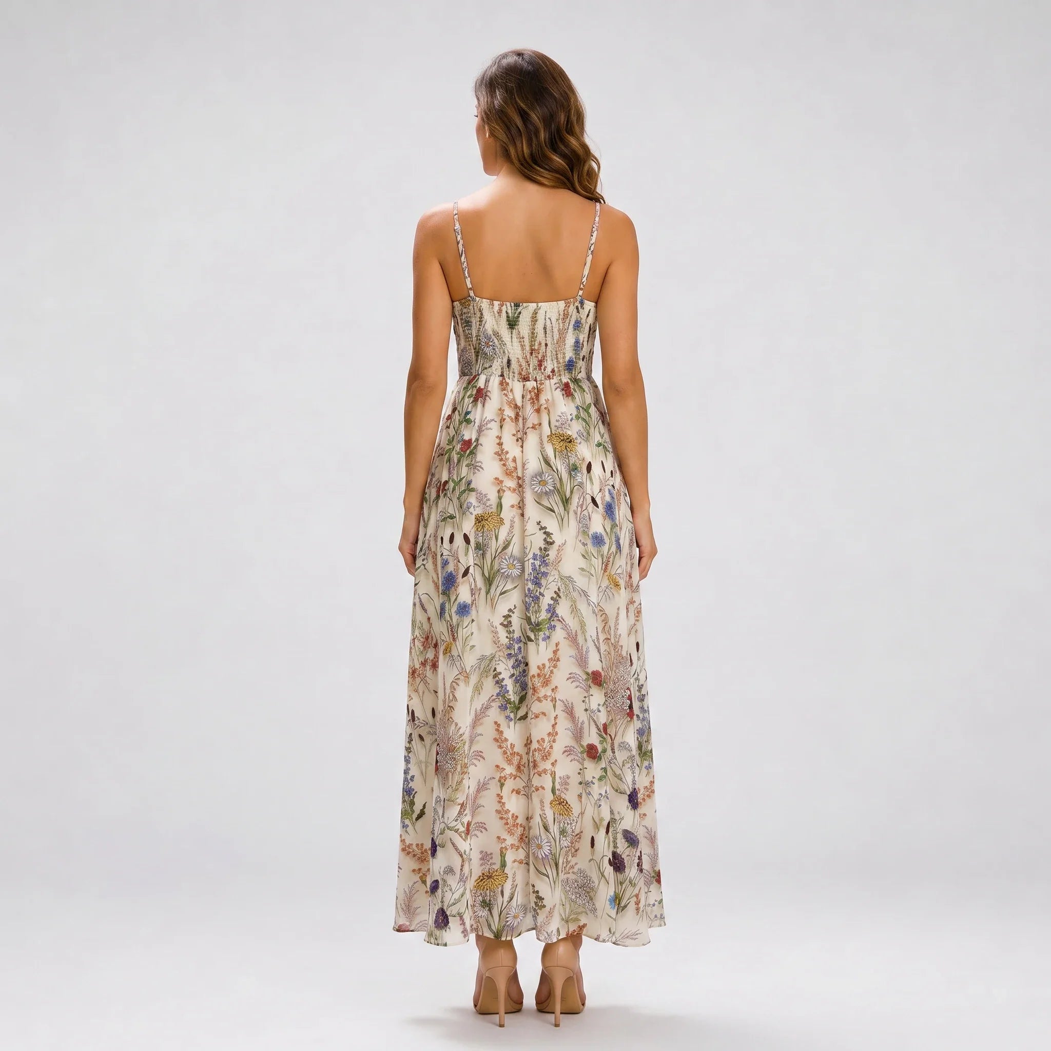 Floral Tie Front Maxi Dress WHD0606037