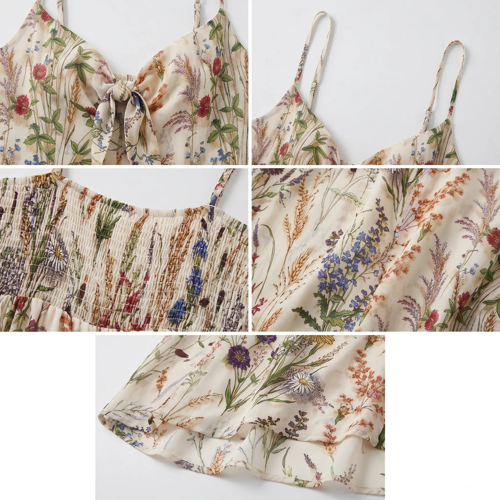Floral Tie Front Maxi Dress WHD0606037