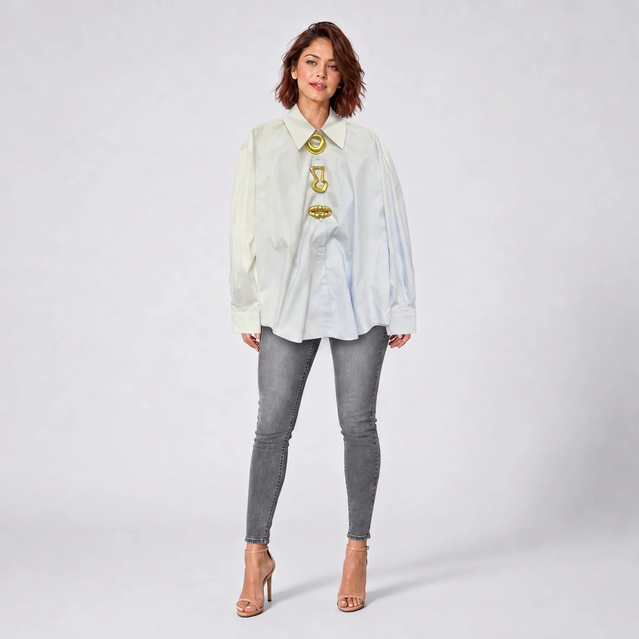 Gold Detail White Shirt WHD0606039