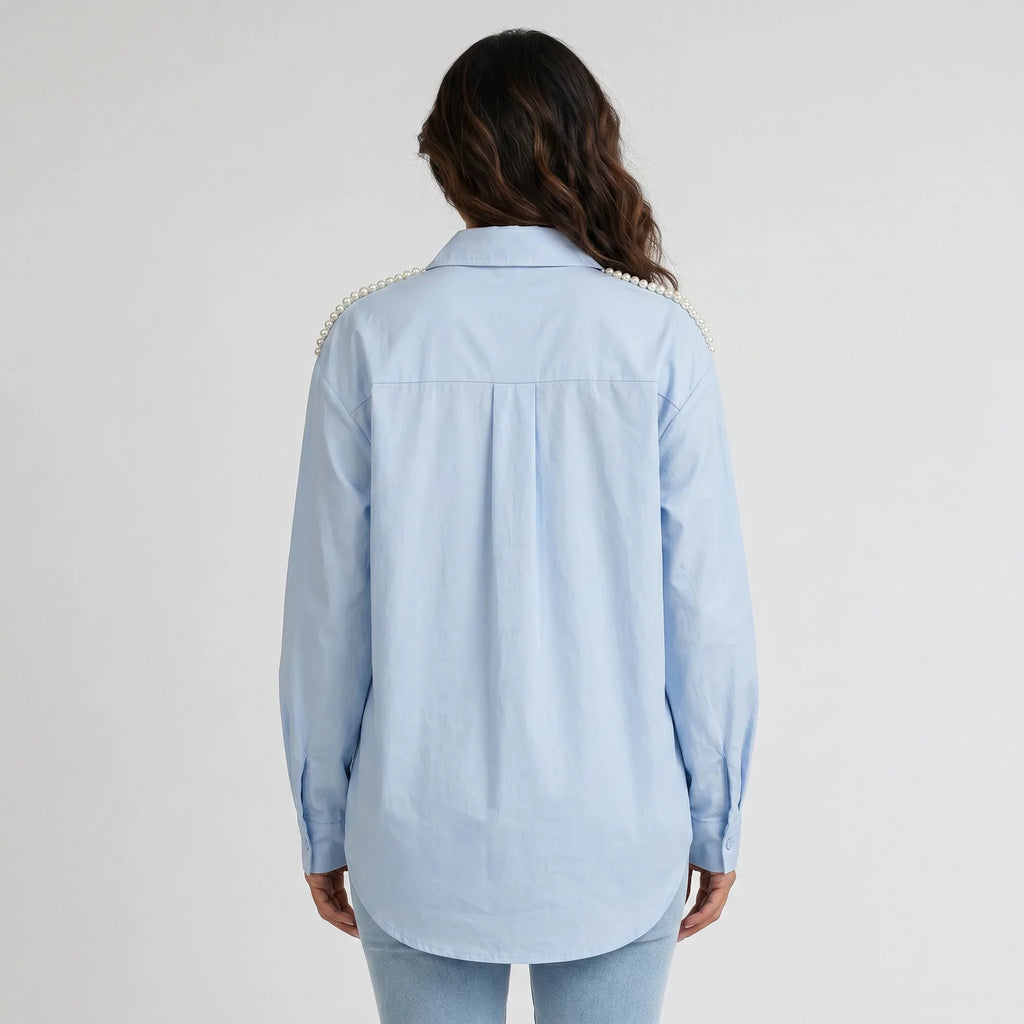 Pearl Floral Appliqué Shirt WHD0606040