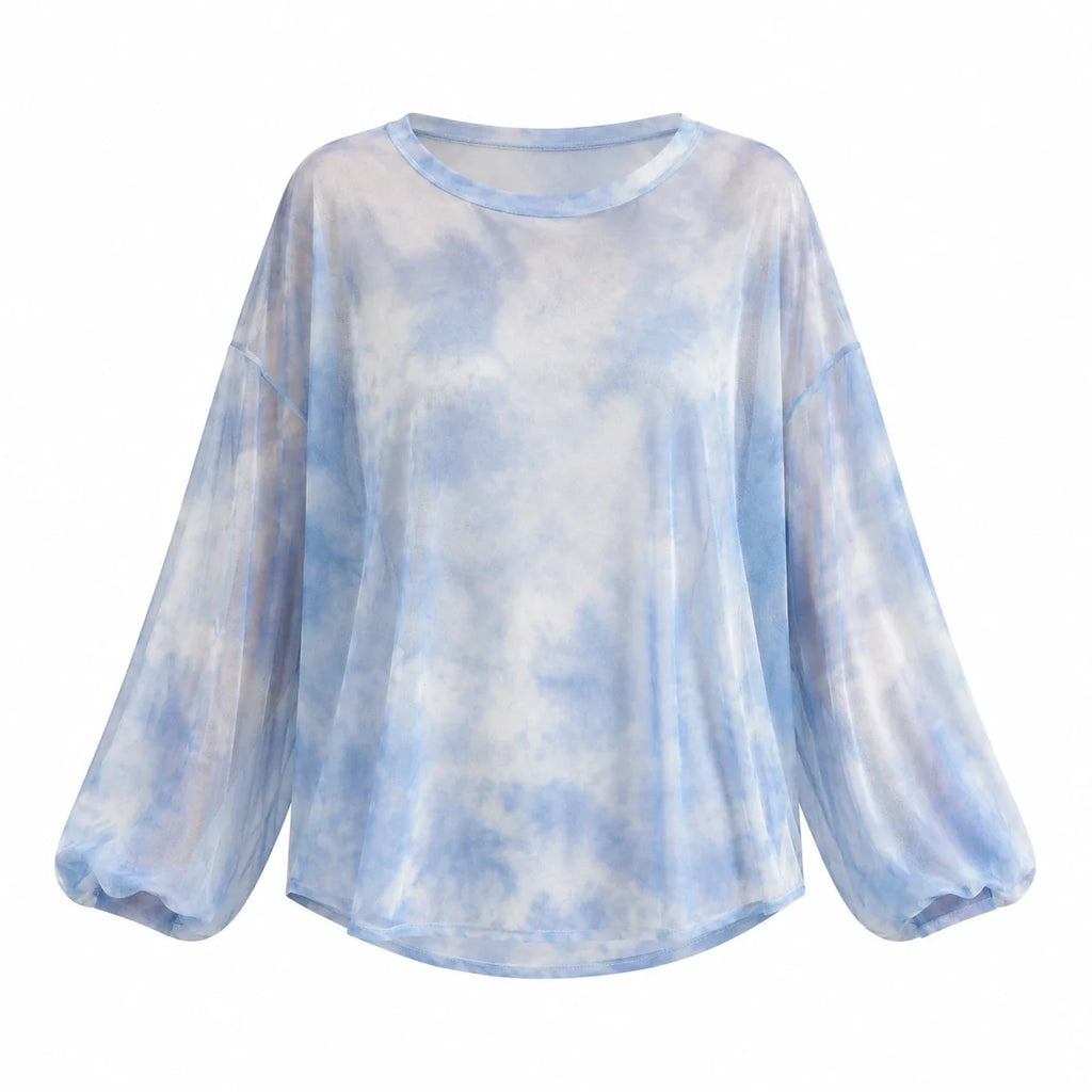 Gray Tie-Dye Long Sleeve Tee WHD0606044