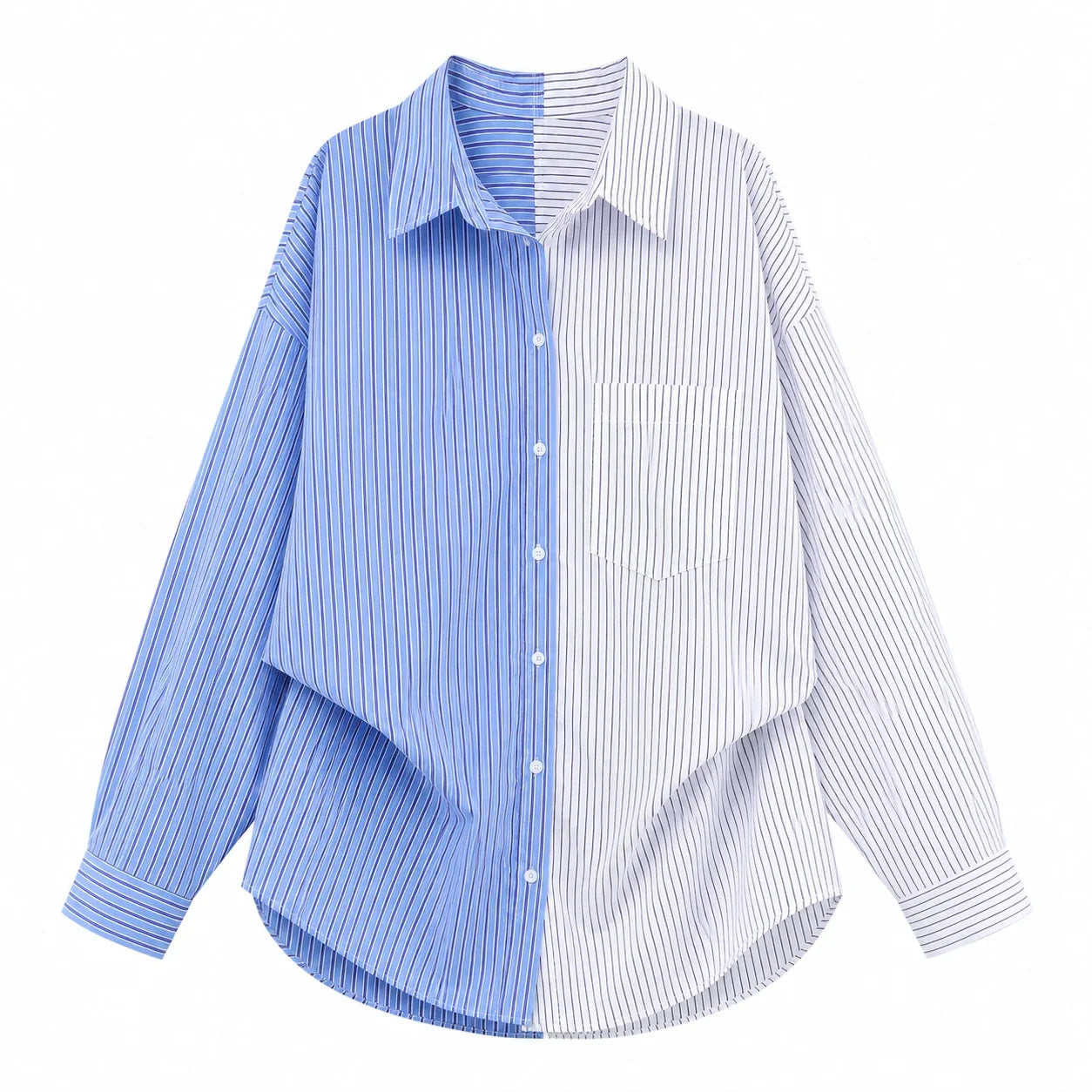 Colorblock Stripe Button Shirt WHD0606047