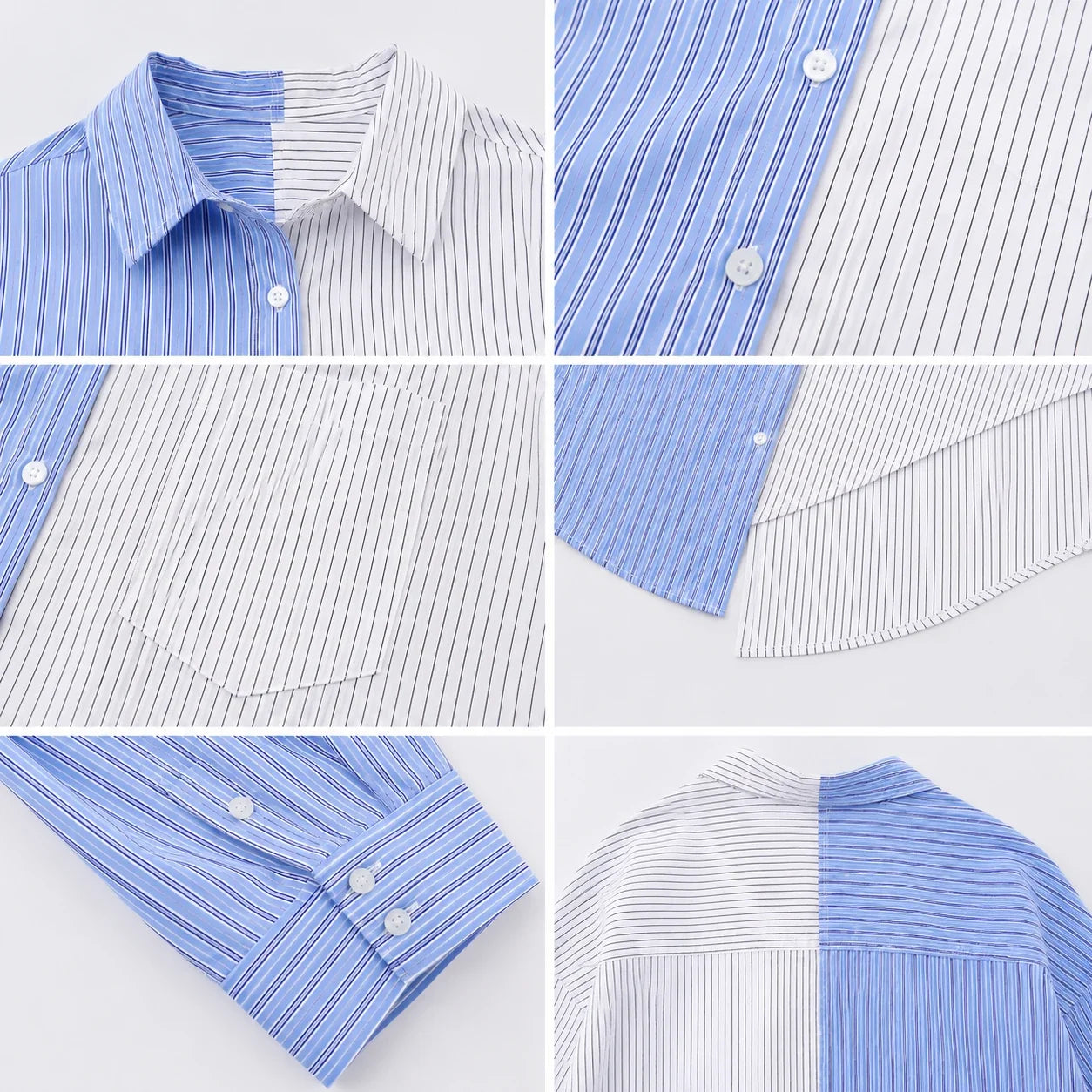 Colorblock Stripe Button Shirt WHD0606047