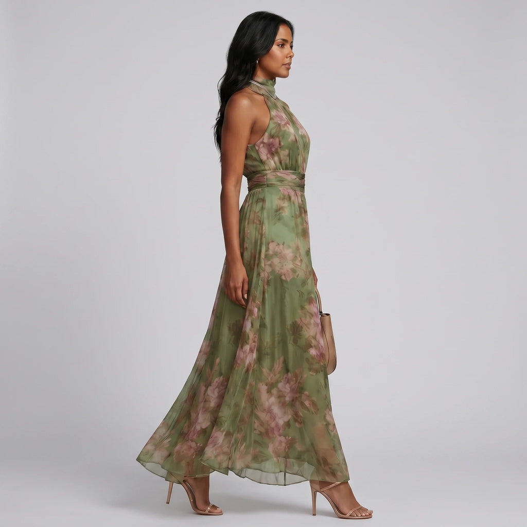 Floral Halter Maxi Dress WHD0606048