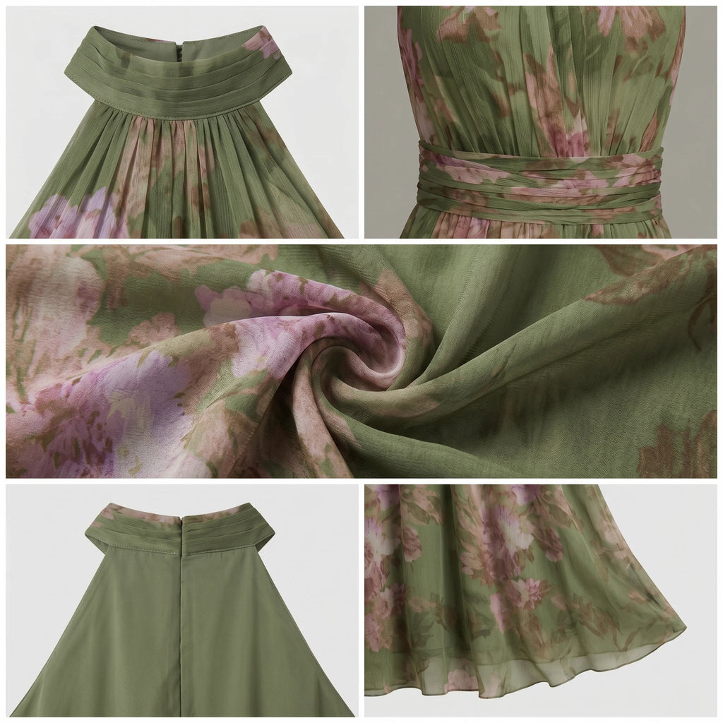 Floral Halter Maxi Dress WHD0606048
