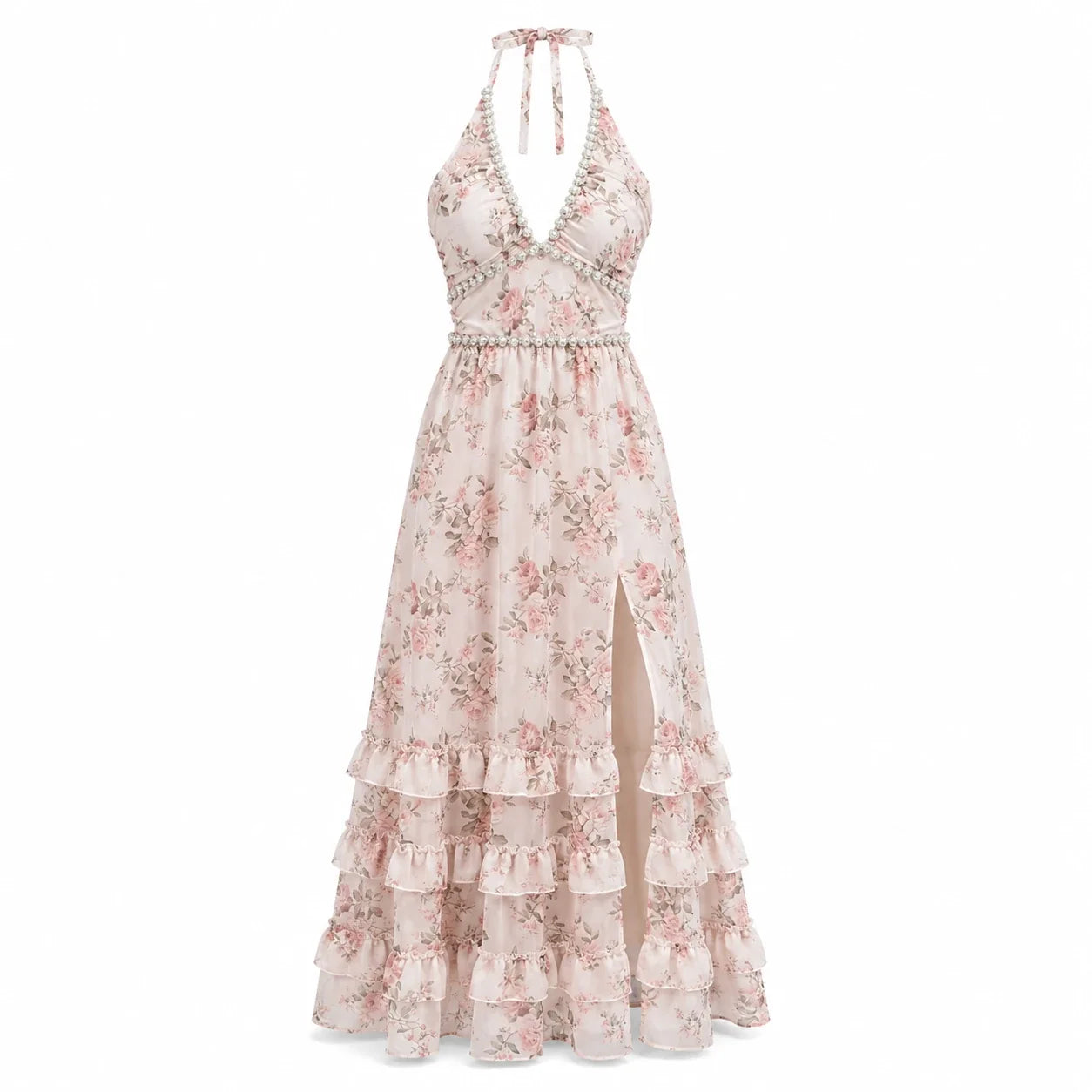 Floral Halter Maxi Dress WHD0606049