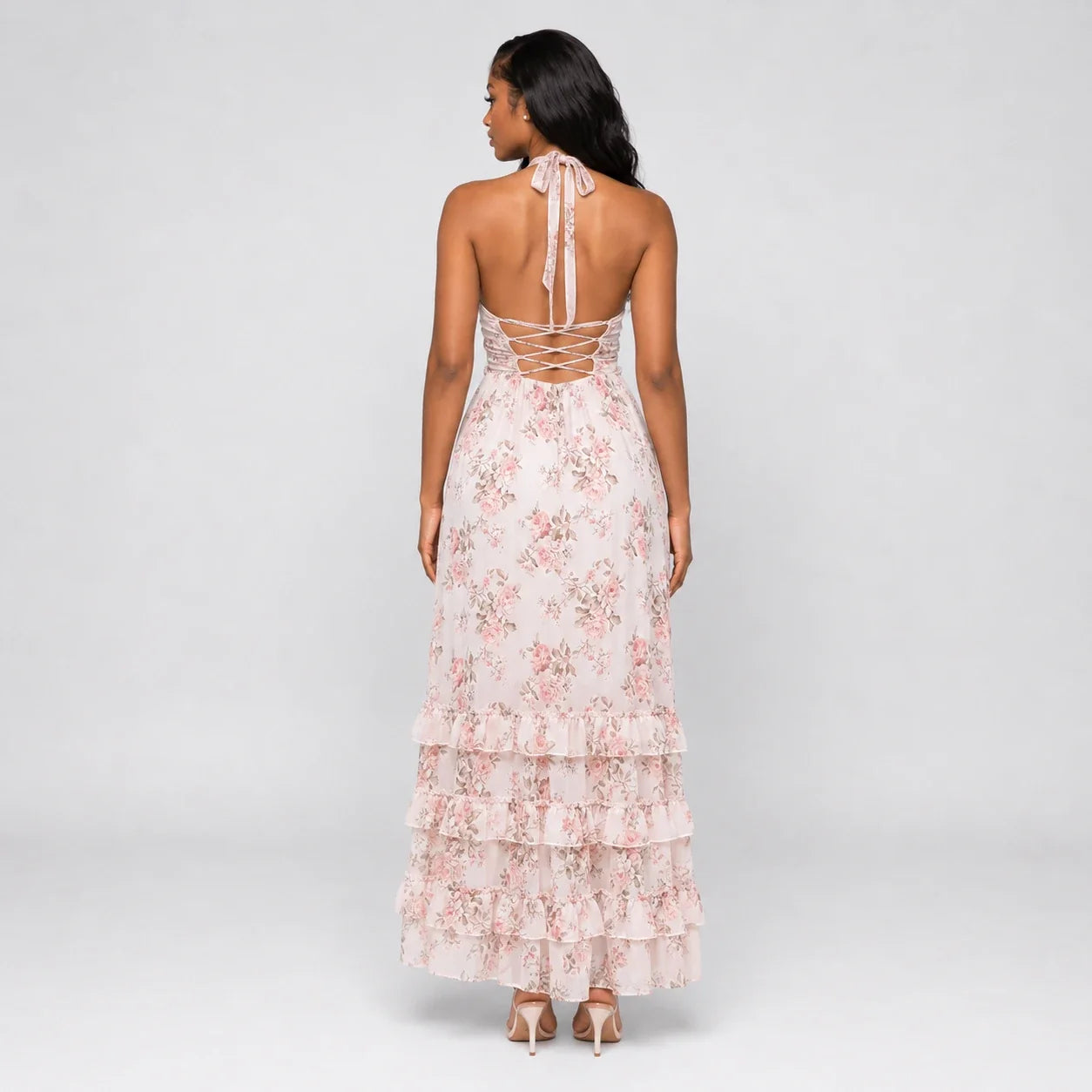 Floral Halter Maxi Dress WHD0606049