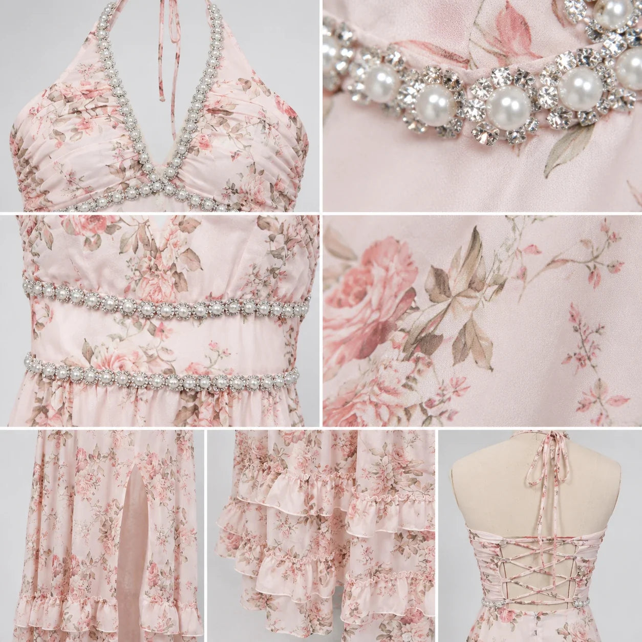 Floral Halter Maxi Dress WHD0606049