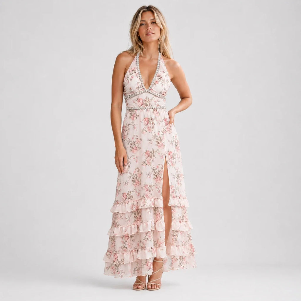 Floral Halter Maxi Dress WHD0606049