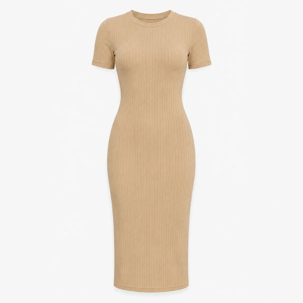 Ribbed Knit Midi Dress WHD0606052