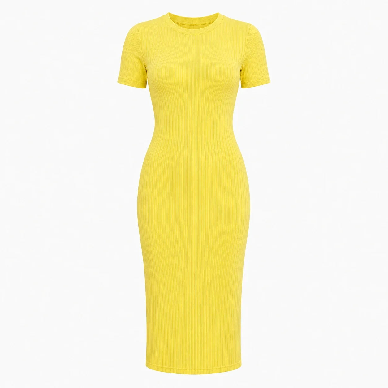 Ribbed Knit Midi Dress WHD0606052