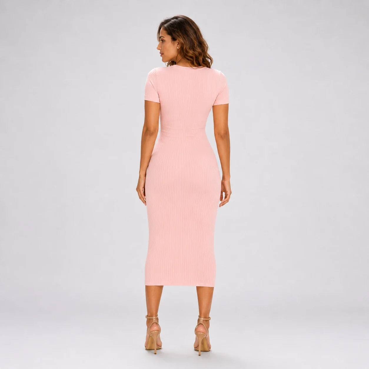 Ribbed Knit Midi Dress WHD0606052