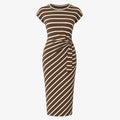 Striped Twist Waist Midi Dress WHD0606053