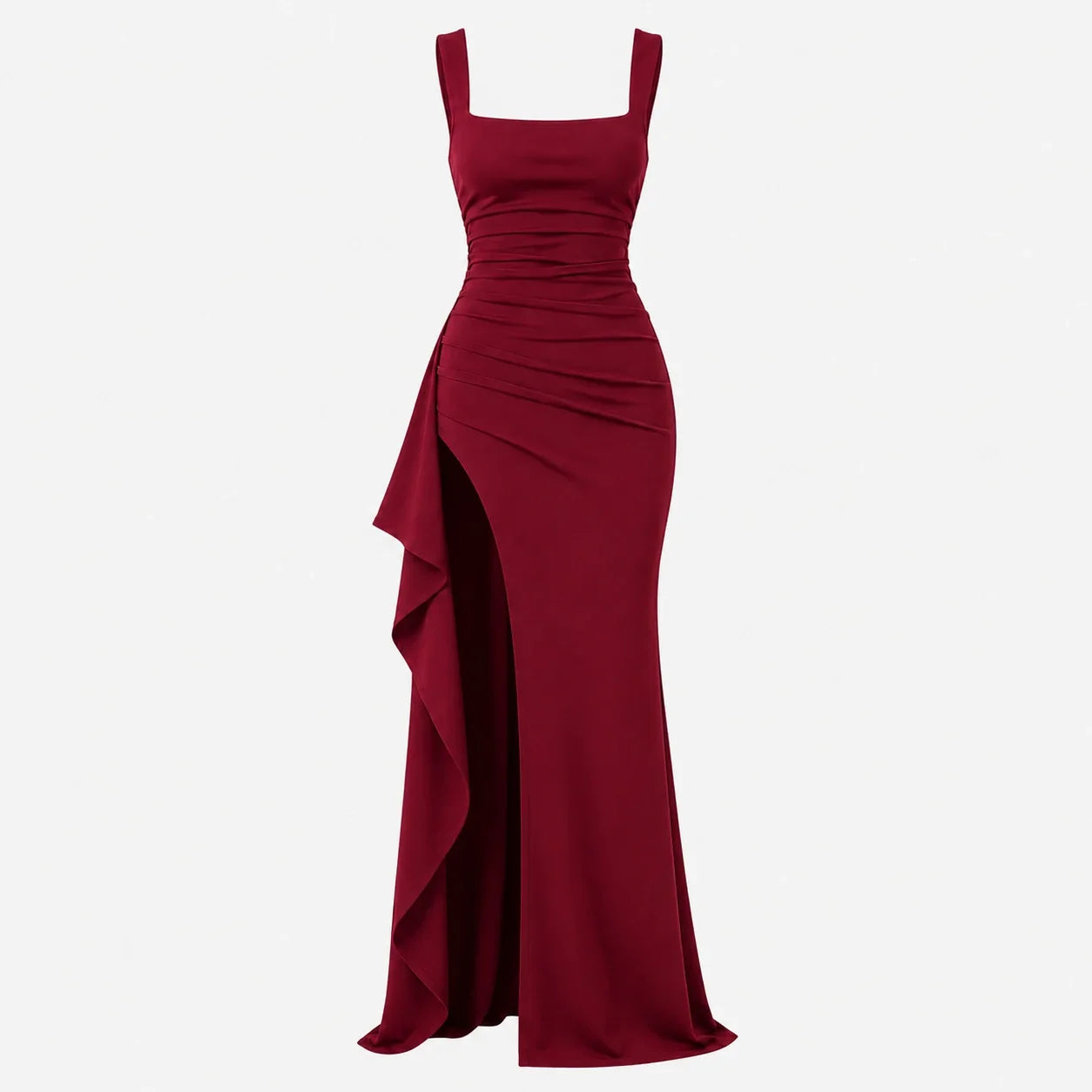 Square Neck Slit Maxi Dress WHD0606062