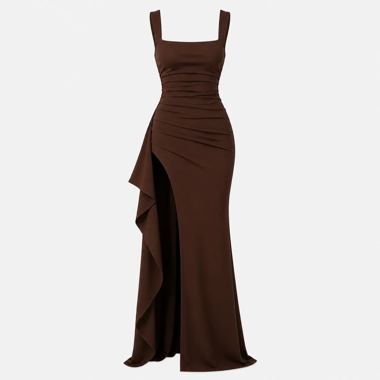 Square Neck Slit Maxi Dress WHD0606062