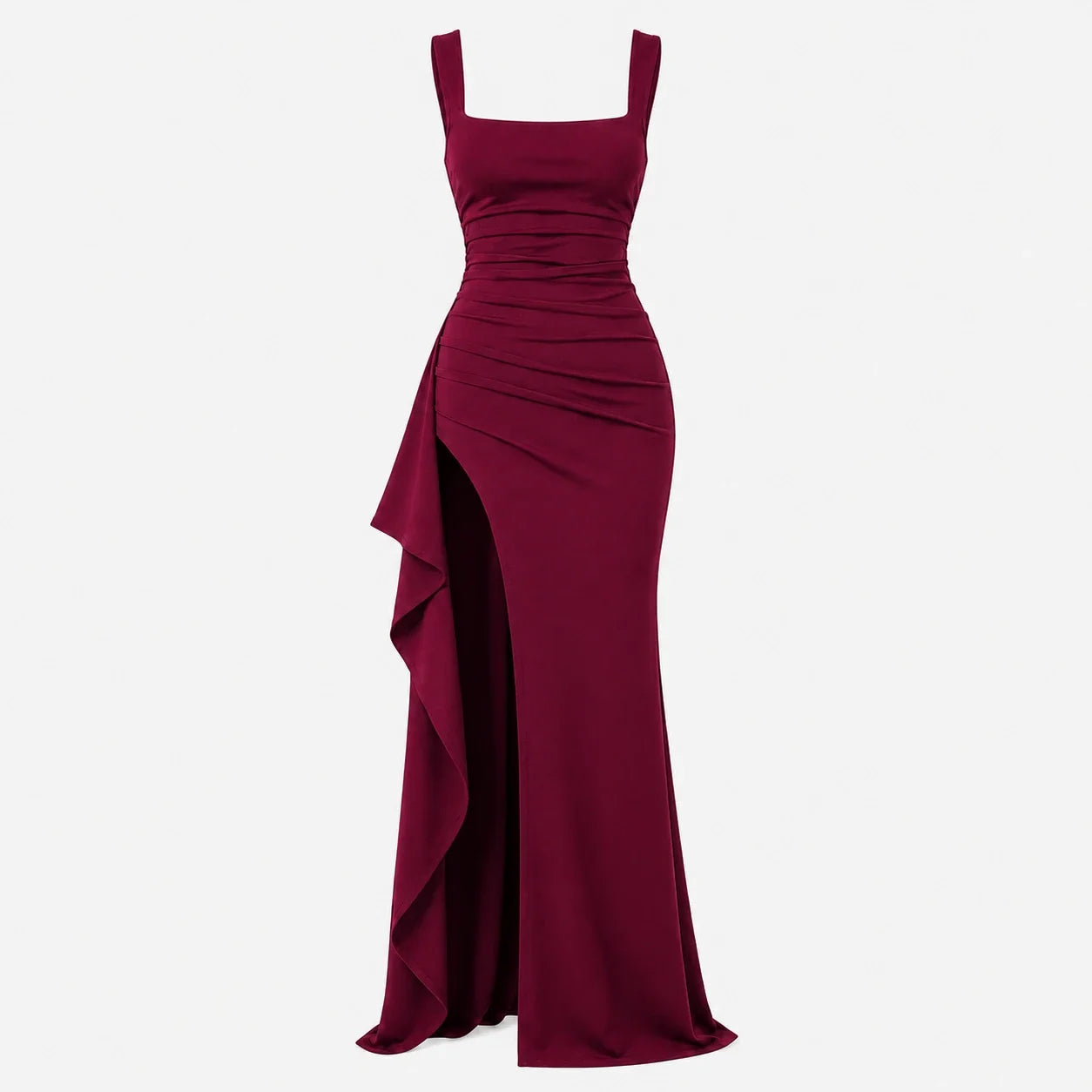Square Neck Slit Maxi Dress WHD0606062