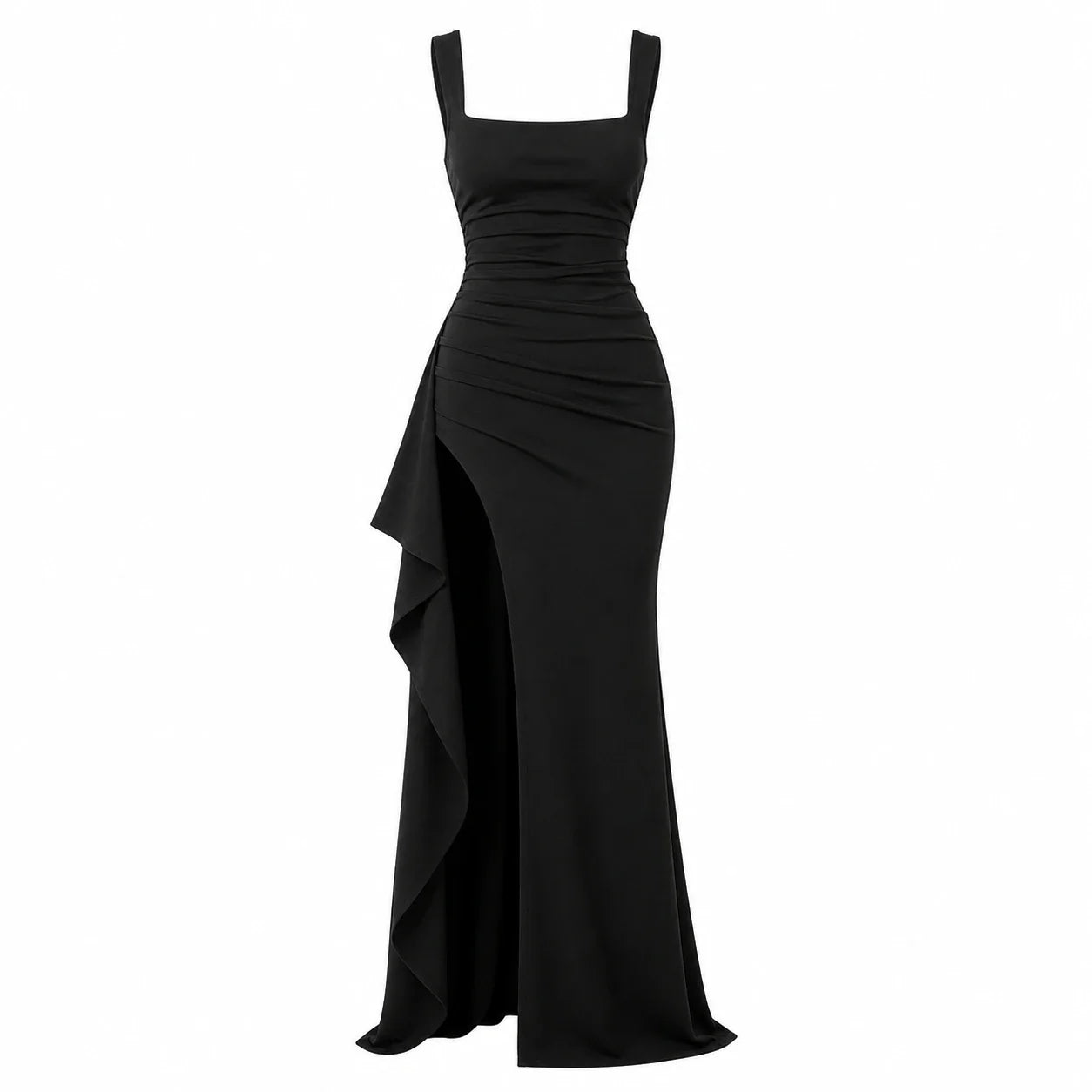 Square Neck Slit Maxi Dress WHD0606062