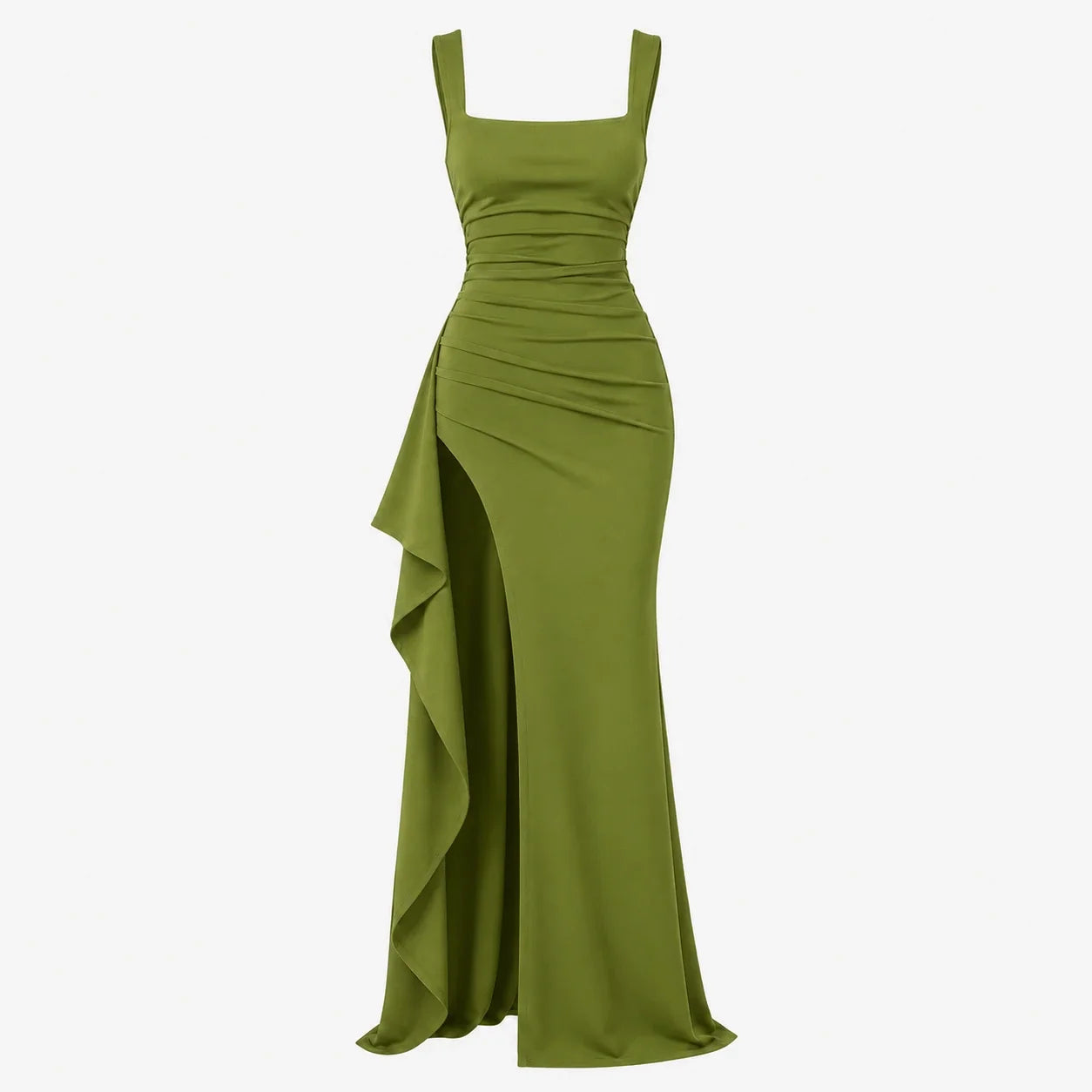 Square Neck Slit Maxi Dress WHD0606062