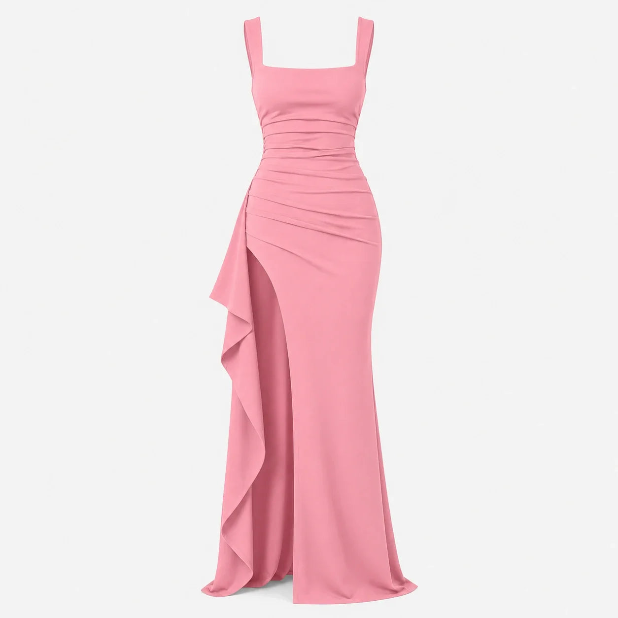 Square Neck Slit Maxi Dress WHD0606062