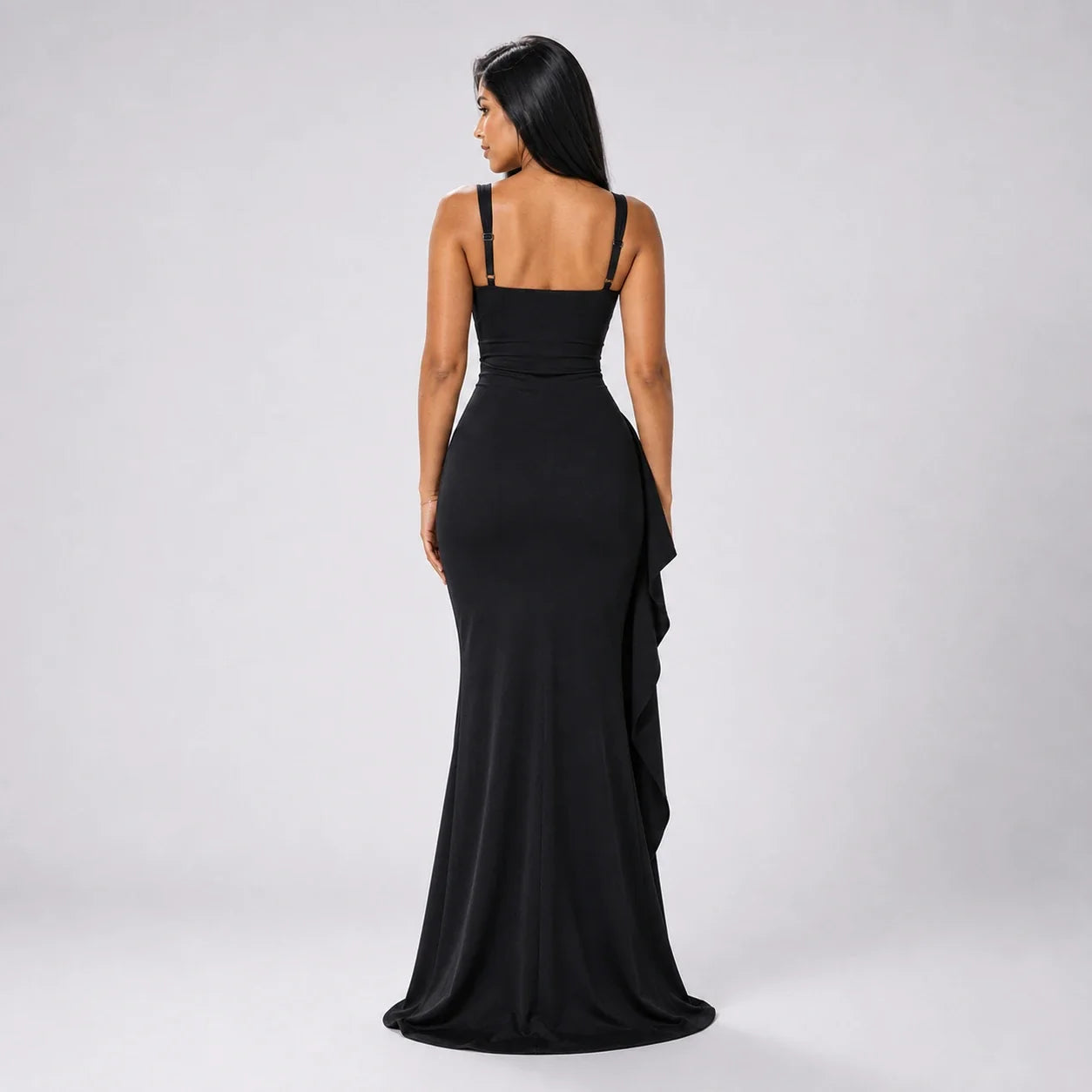 Square Neck Slit Maxi Dress WHD0606062