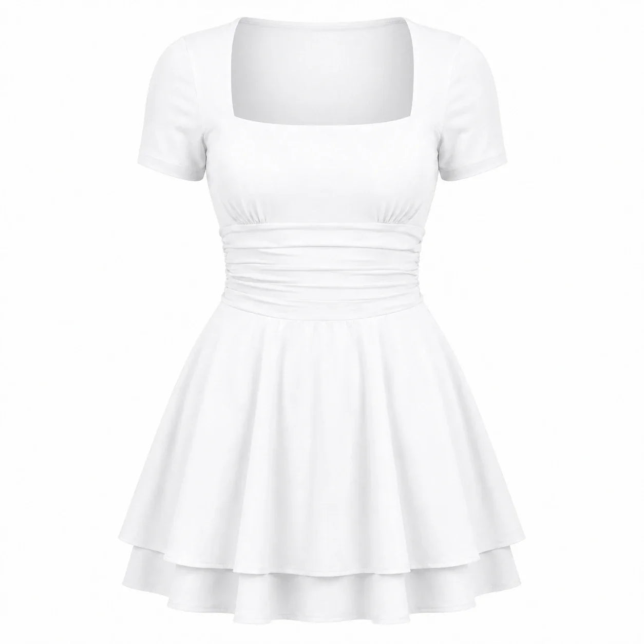 White Tie-Back Midi Dress WHD0606063