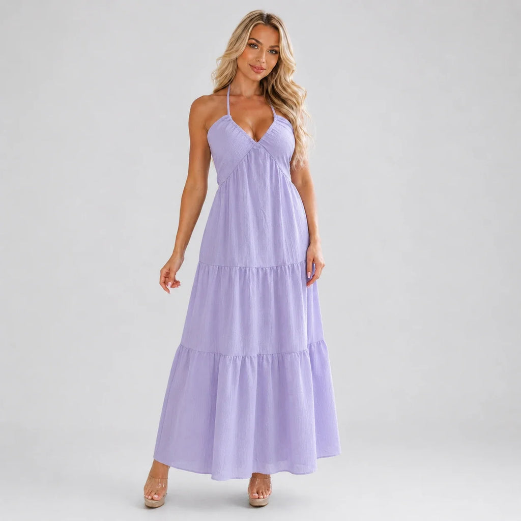 Halter Tie-Back Maxi Dress WHD0606064