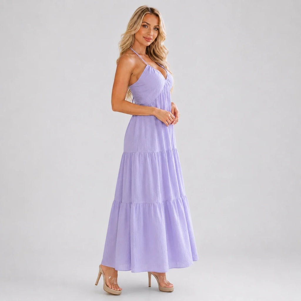 Halter Tie-Back Maxi Dress WHD0606064