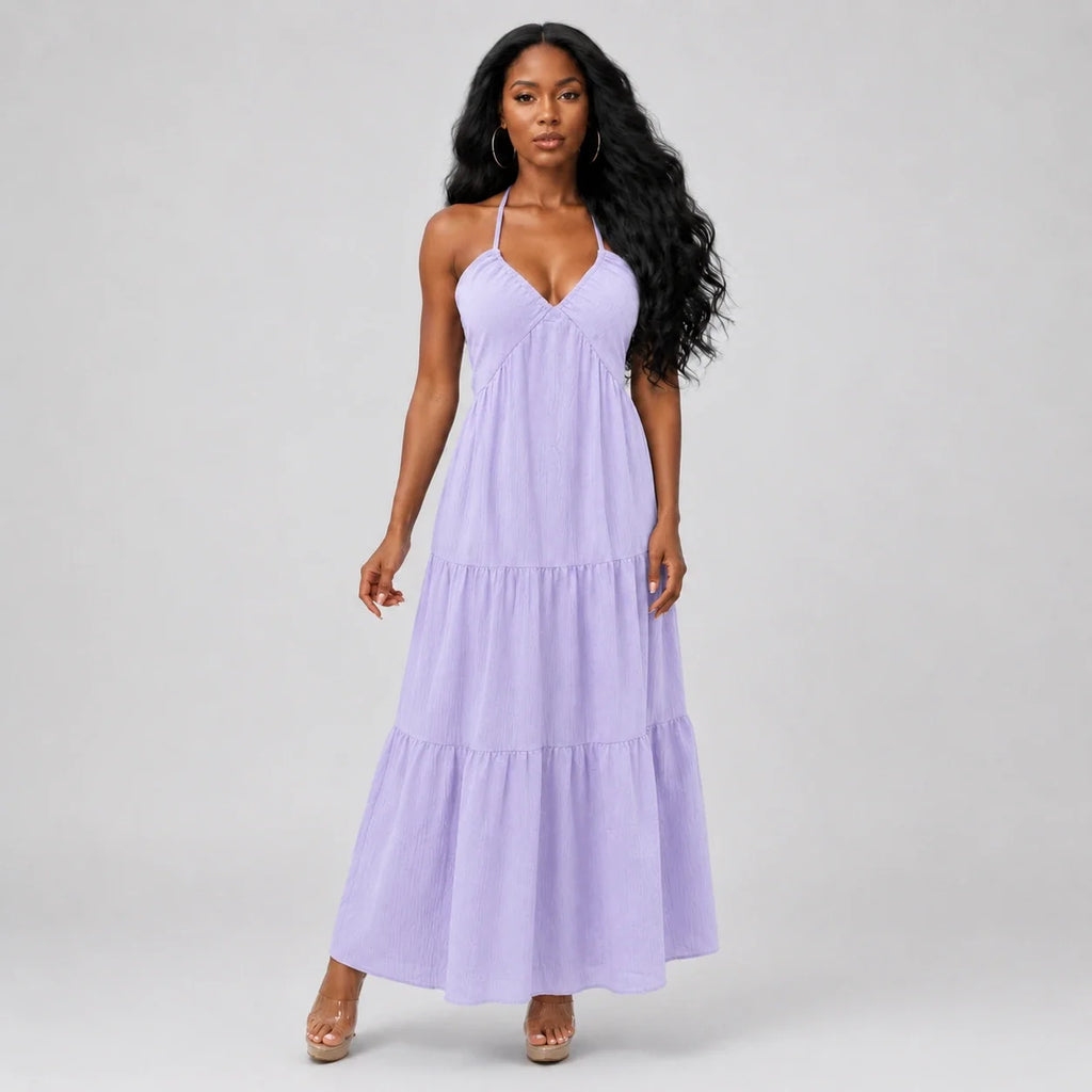 Halter Tie-Back Maxi Dress WHD0606064