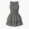 Gingham Smocked Mini Dress WHD0606065
