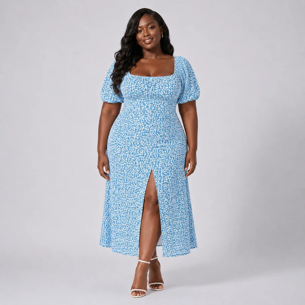 Floral Slit Maxi Dress WHD0606067