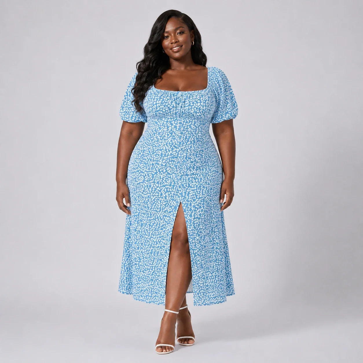 Floral Slit Maxi Dress WHD0606067