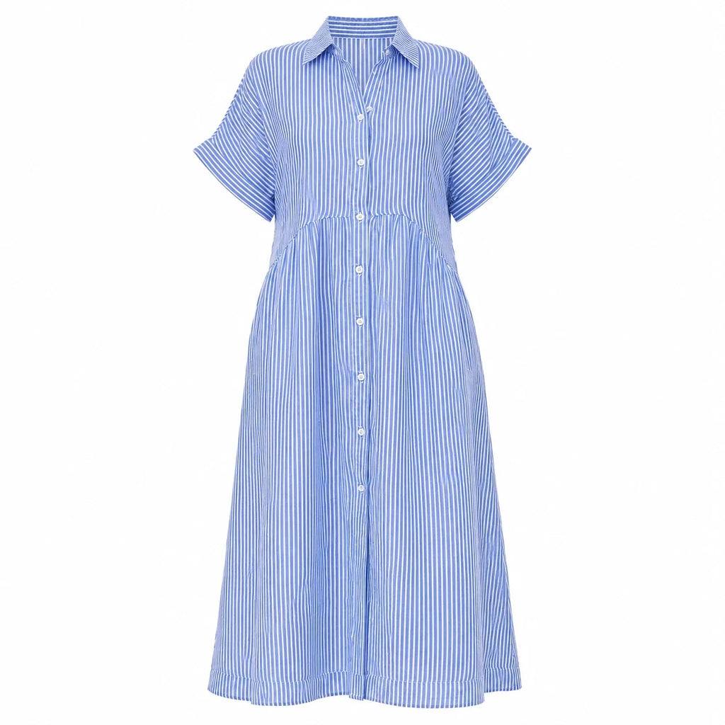 Striped Button Shirt Dress WHD0606069