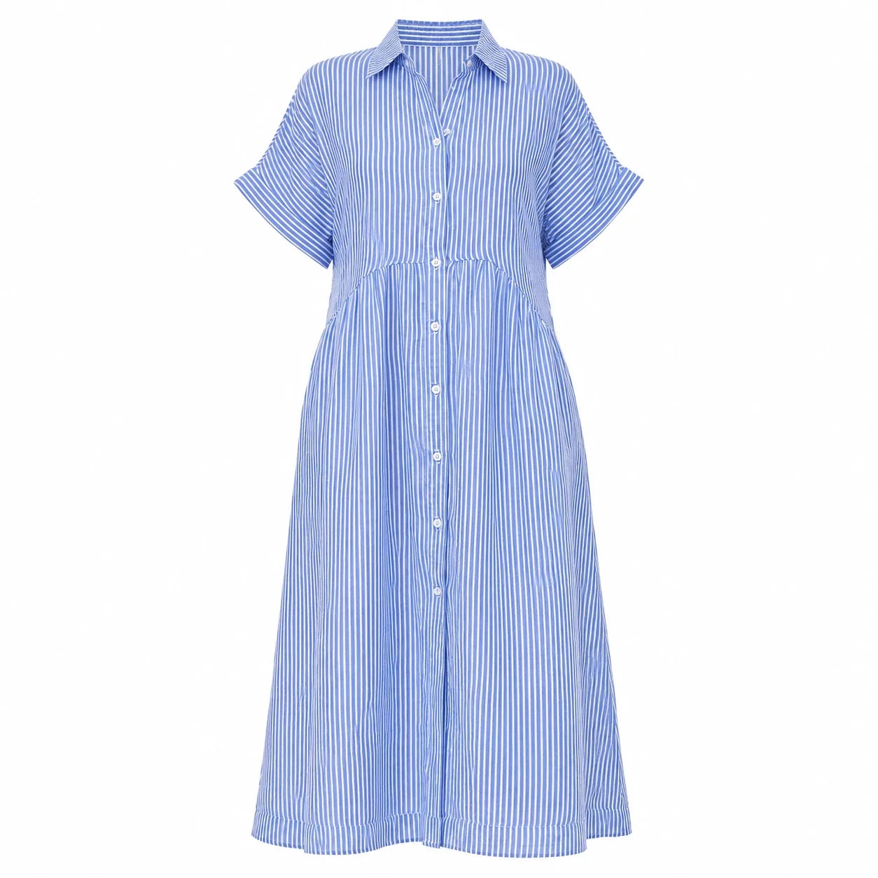 Striped Button Shirt Dress WHD0606069