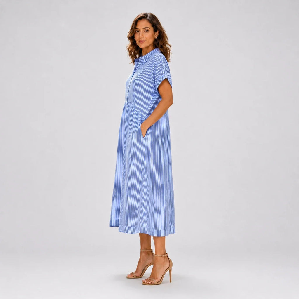 Striped Button Shirt Dress WHD0606069