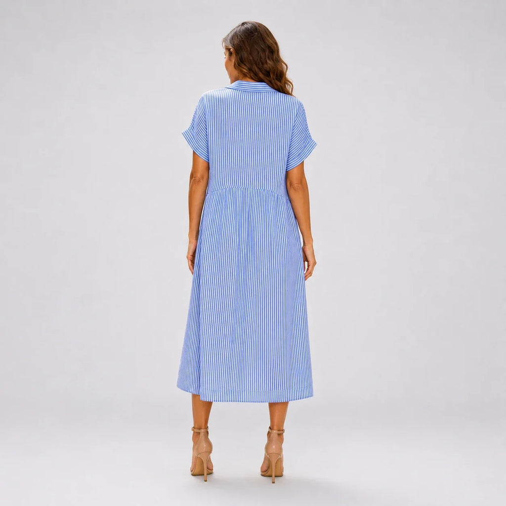 Striped Button Shirt Dress WHD0606069