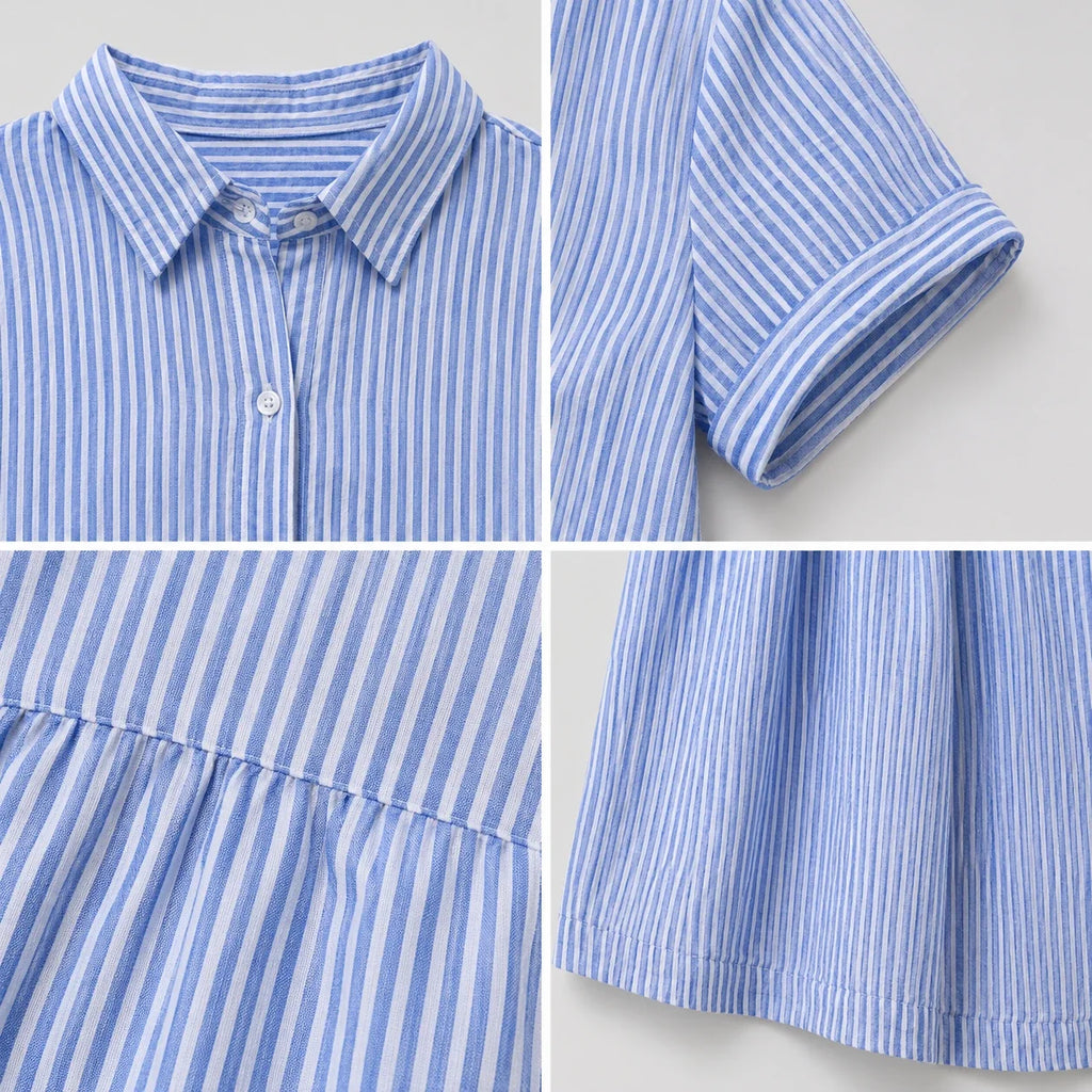 Striped Button Shirt Dress WHD0606069