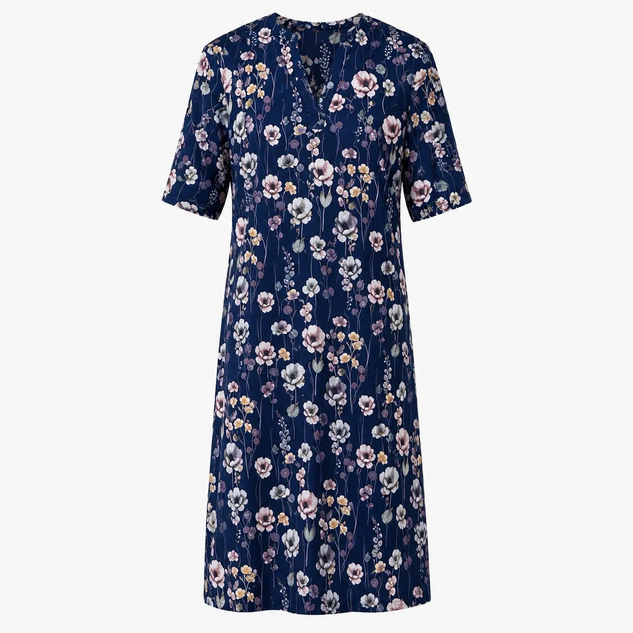 Blue Floral Shift Dress WHD0606070