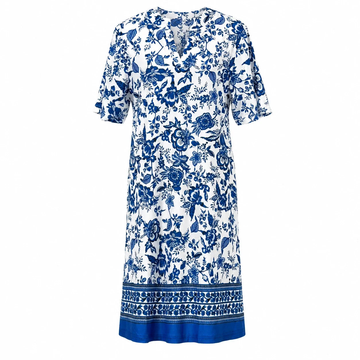 Blue Floral Shift Dress WHD0606070