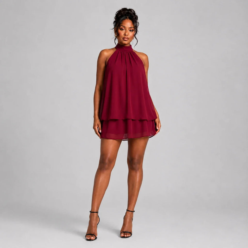 Halter Mini Shift Dress WHD0606071