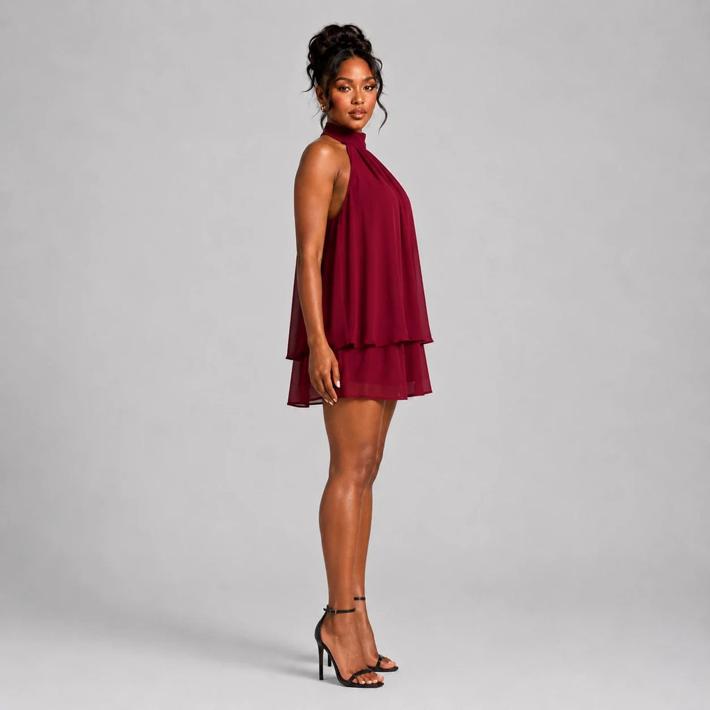 Halter Mini Shift Dress WHD0606071