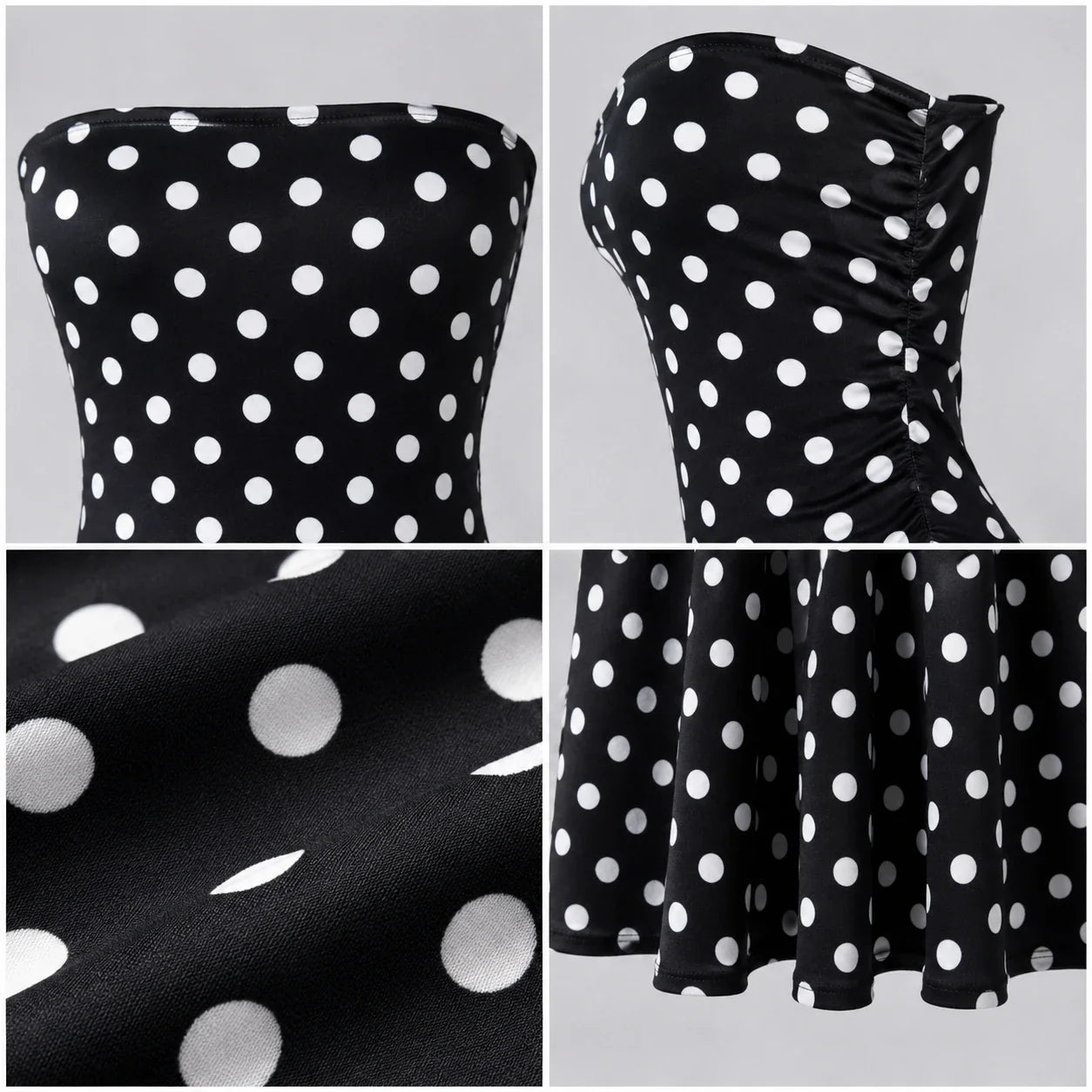 Polka Dot Strapless Maxi Dress WHD0606076
