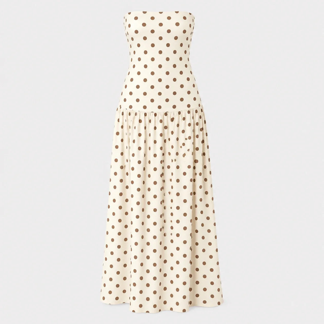 Polka Dot Strapless Maxi Dress WHD0606076