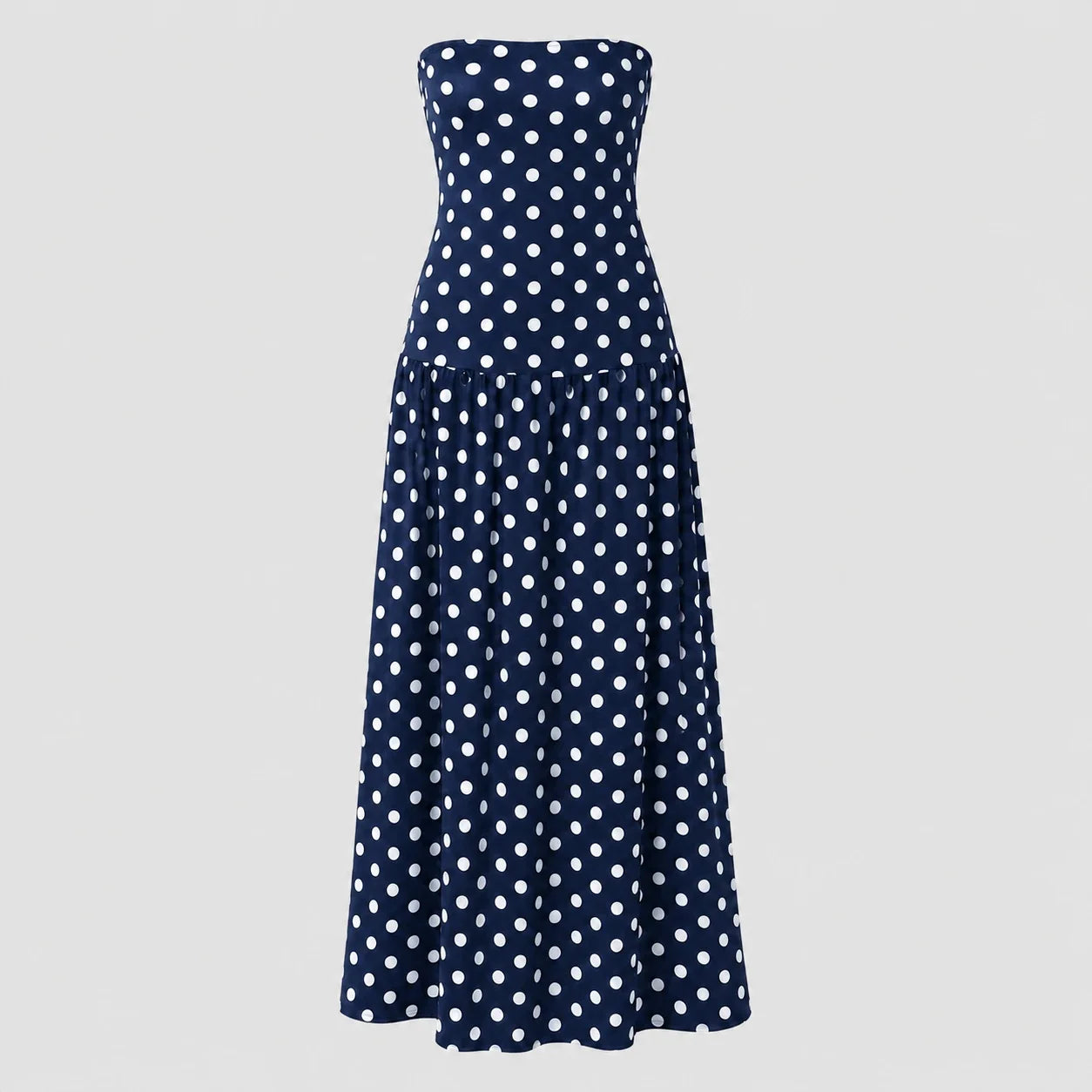Polka Dot Strapless Maxi Dress WHD0606076