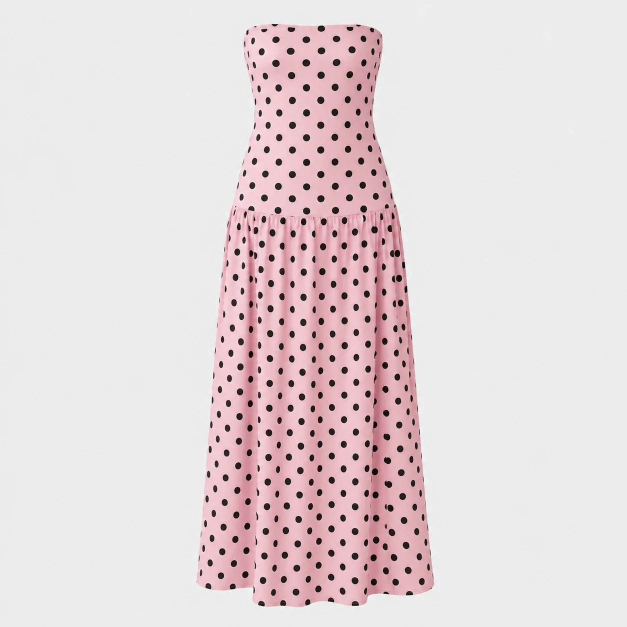 Polka Dot Strapless Maxi Dress WHD0606076