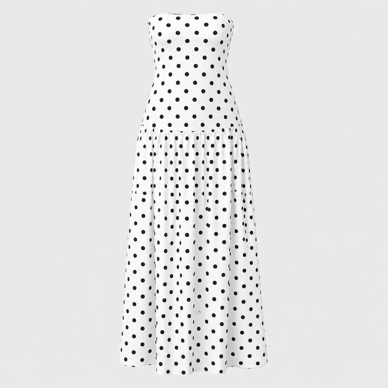 Polka Dot Strapless Maxi Dress WHD0606076