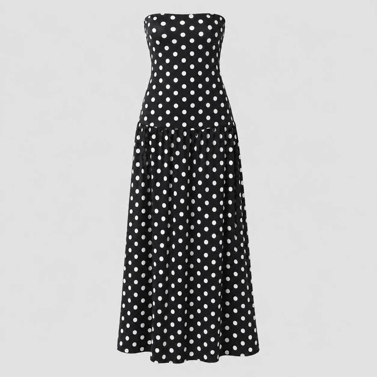 Polka Dot Strapless Maxi Dress WHD0606076